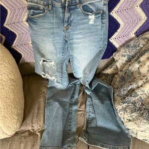 Classic Blue Distressed Women's Jeans